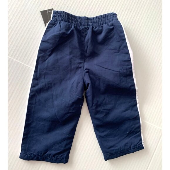 New Nike Boys Infant Baby Size 12 Months Navy Blue Sweat Pants Track Nylon Mesh - Picture 3 of 5
